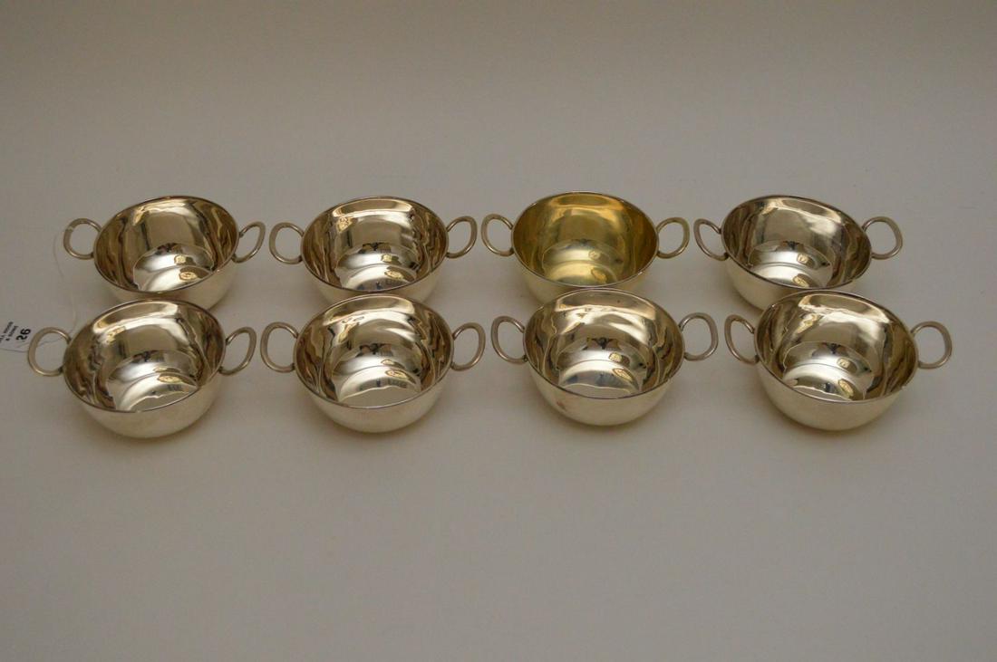 8 Sterling Silver Handle Bowls 4.5" x2". Weight 24 ozts (1 of 7)