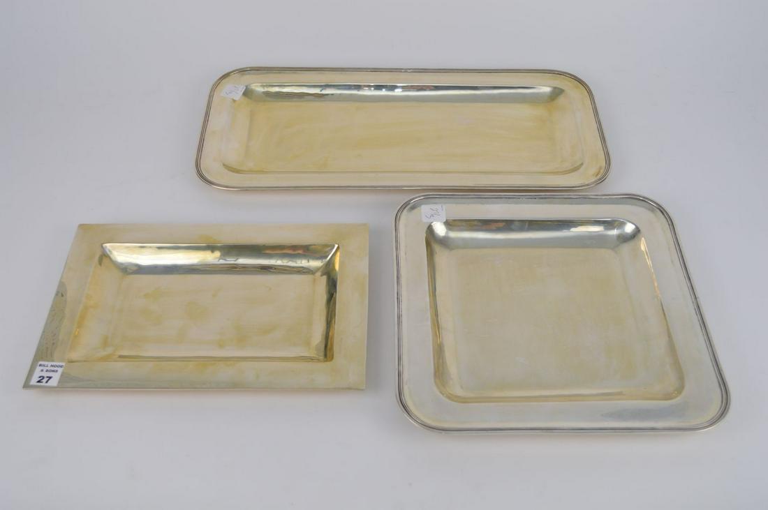 3 Sterling Silver Trays. Size 12.5" x 8.5", 19" x 9" (1 of 4)