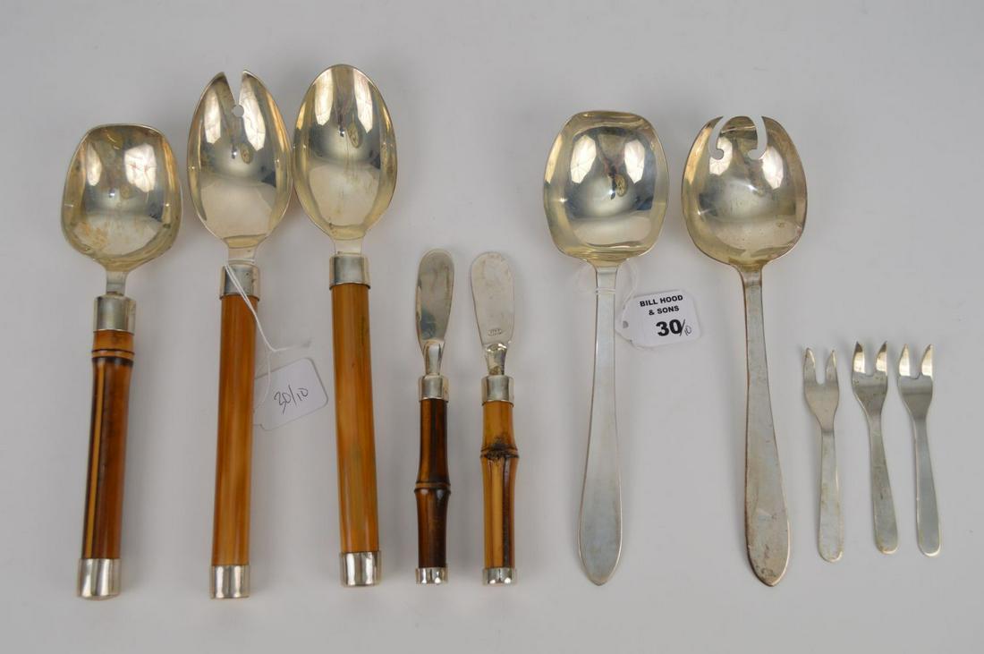 11 Sterling Silver Serving Spoons, Fork & Knife. 3 (1 of 5)