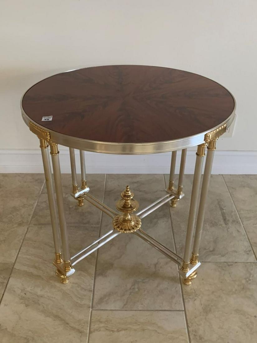 METAL & MAHOGANY LAMP TABLE.  Condition: good.  Height (1 of 4)