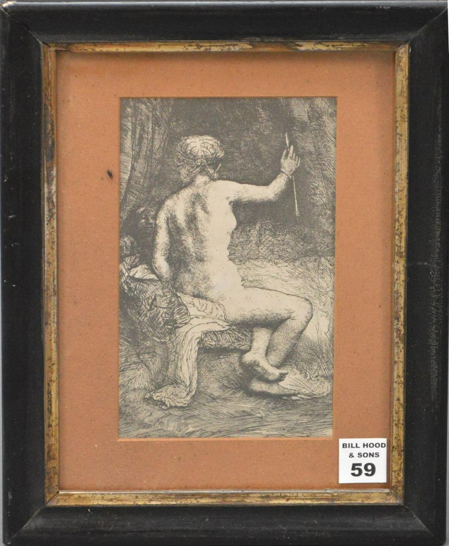 REMBRANDT -RARE 19TH CENTURY ETCHING The Woman with the (1 of 4)