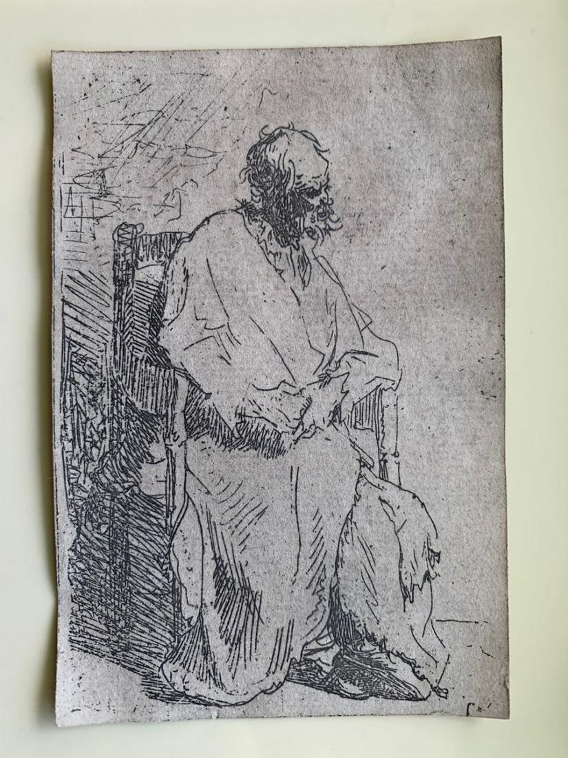 REMBRANDT -RARE 19TH CENTURY ETCHING Rembrandt Van Rijn (1 of 5)