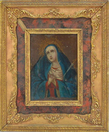 For Auction 19th Century Oil On Copper Madonna Painting Sight