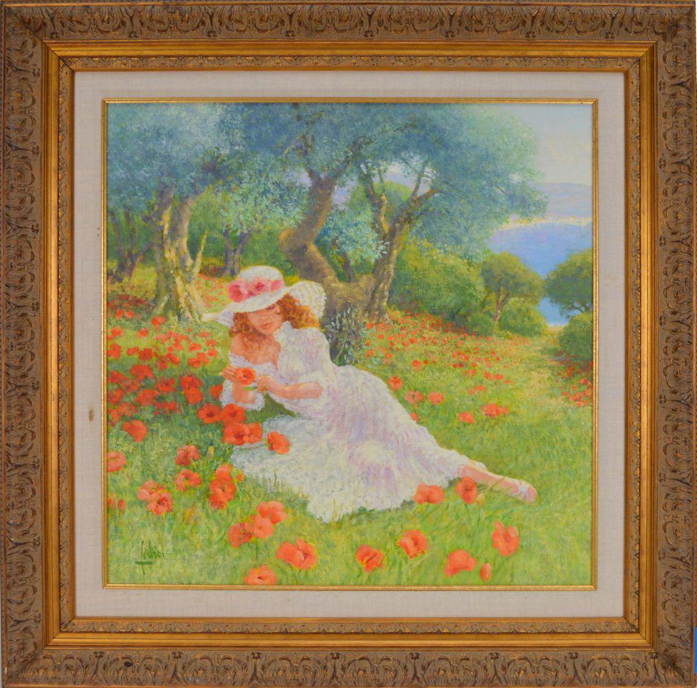 Louis Fabien (Danish, born 1924) oil on canvas, Lady (1 of 7)