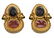 18k Yellow Gold Roman Soldier & Pegasus Earrings Onyx