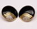 14k yellow Gold Diamond Onyx Clip on Earrings. Size