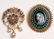 4- 14k Yellow Gold Brooch Pin Art Deco 1 Diamond Pin, 1 - 2
