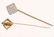 4- 14k Yellow Gold Brooch Pin Art Deco 1 Diamond Pin, 1 - 6