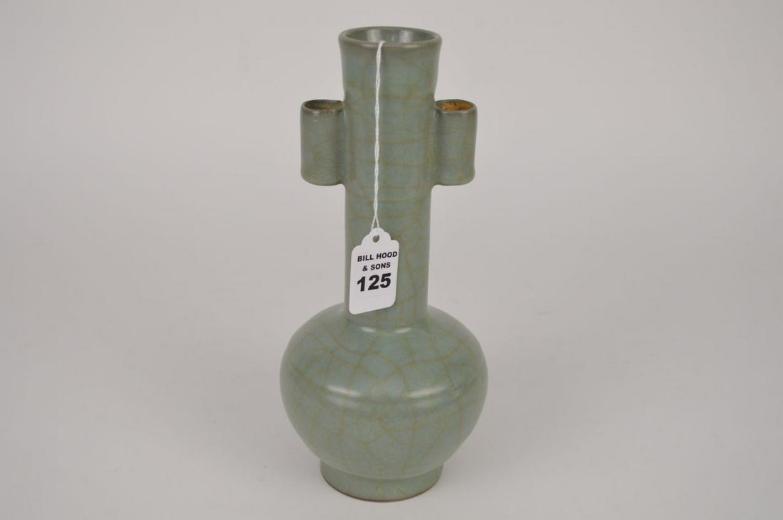 CHINESE CELEDON PORCELAIN LONGQUAN VASE.   Condition: (1 of 5)