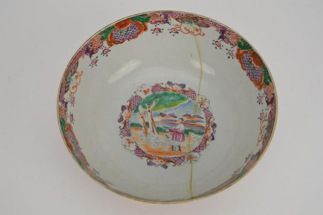LARGE CHINESE FAMILLE ROSE PORCELAIN BOWL, 4 3/4"H X 11 (1 of 12)