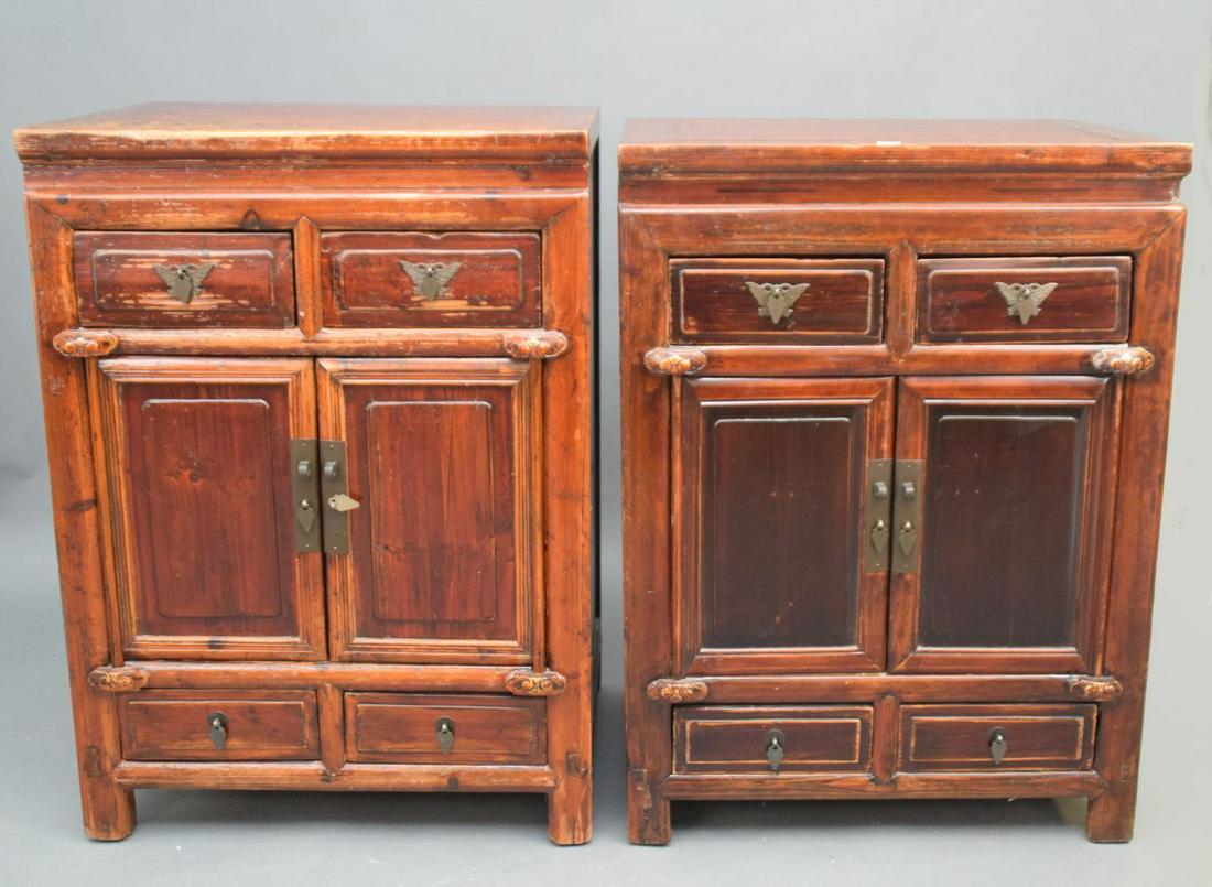 Two Chinese 19th c. cabinets with 2 side by side (1 of 4)