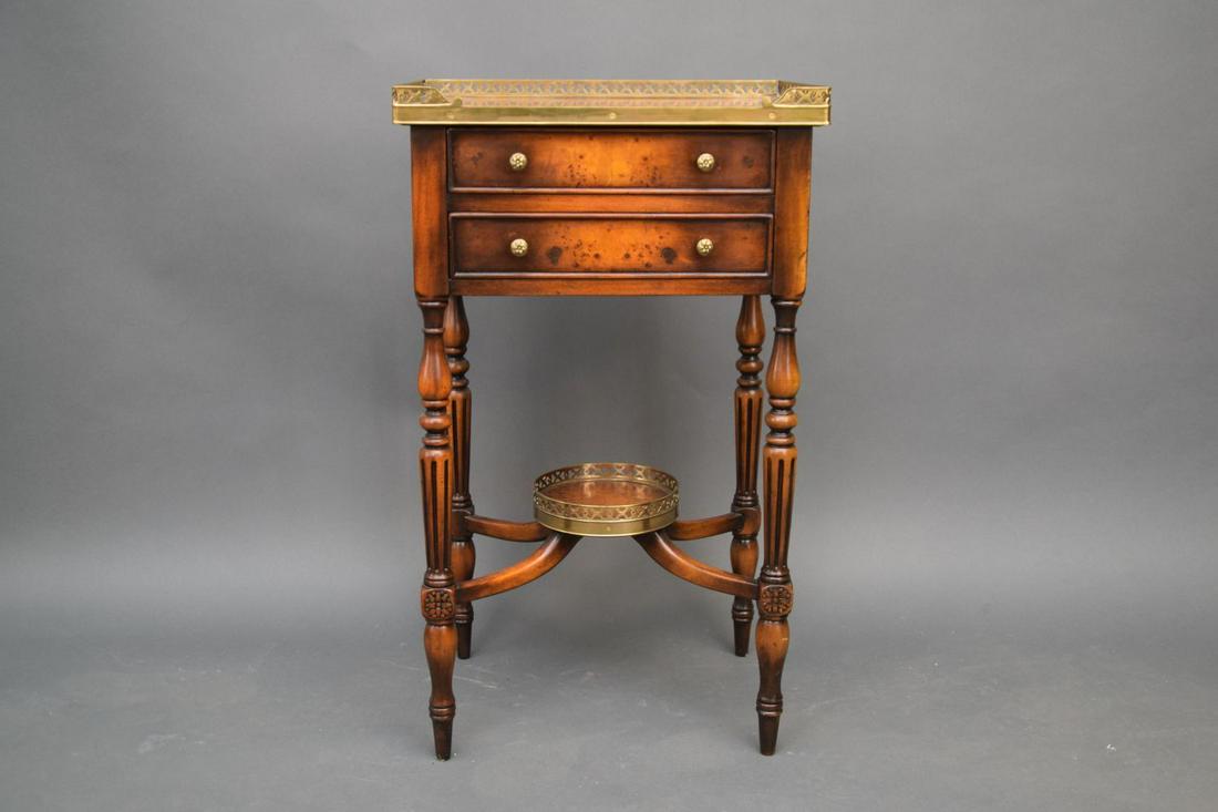 MAITLAND SMITH  BURLED MAHOGANY STAND WITH PIERCED (1 of 4)