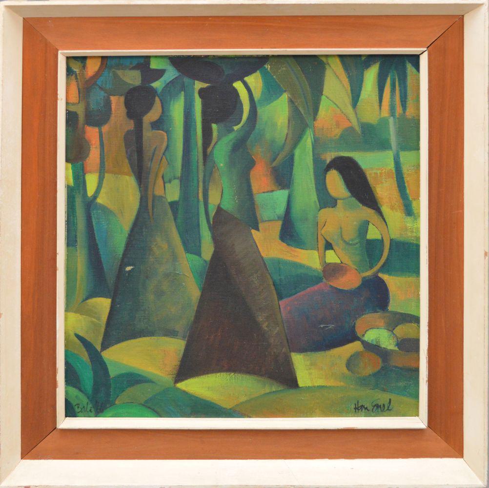 HANS SNEL (Dutch 1925-1998) BALI - 1966. Cubist figural (1 of 6)