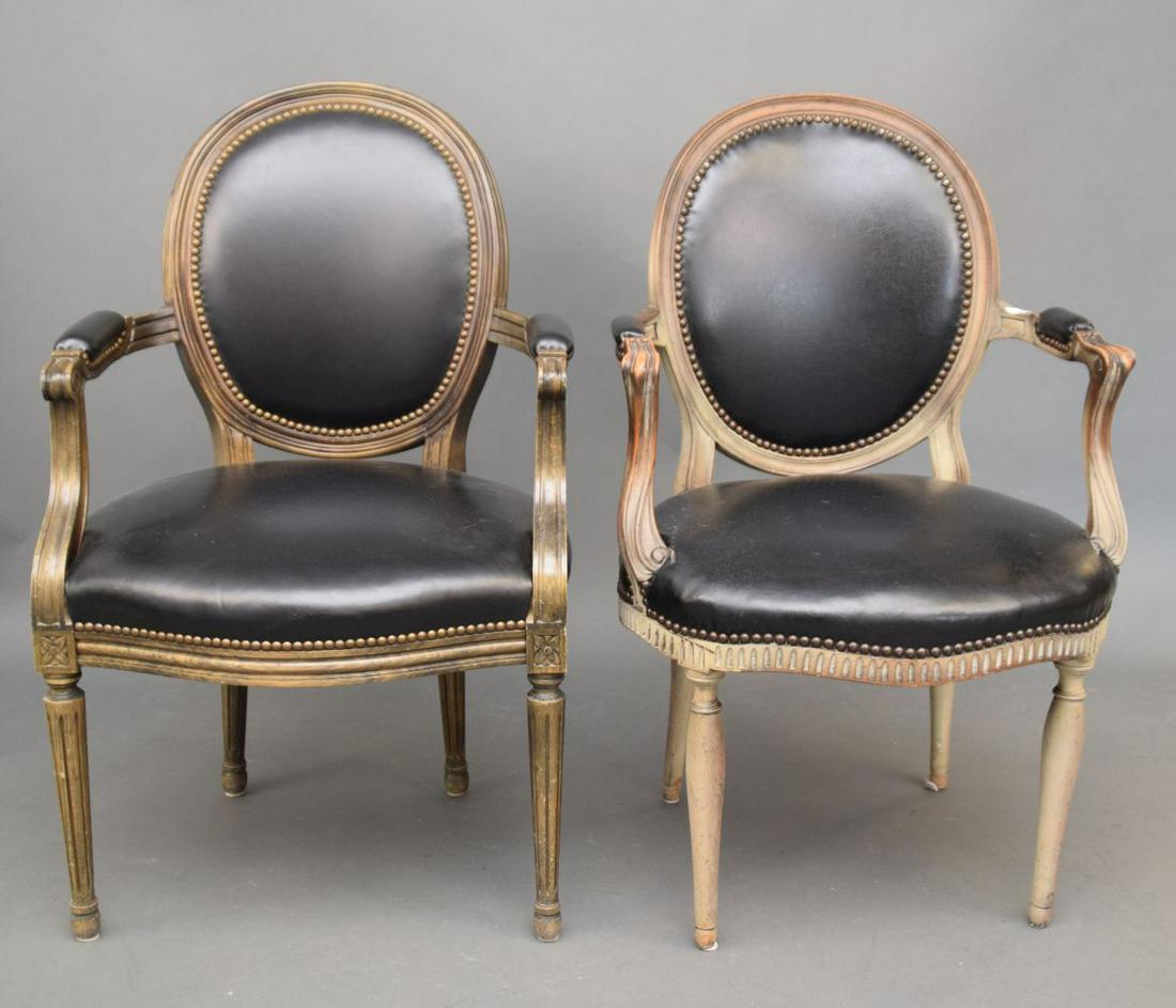 PAIR ANTIQUE FRENCH CHAIRS.  Condition: good. Height (1 of 6)