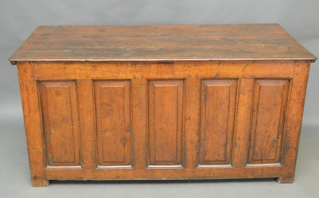 18th Century Oak Continental Blanket chest, 31"h x 61"w (1 of 9)