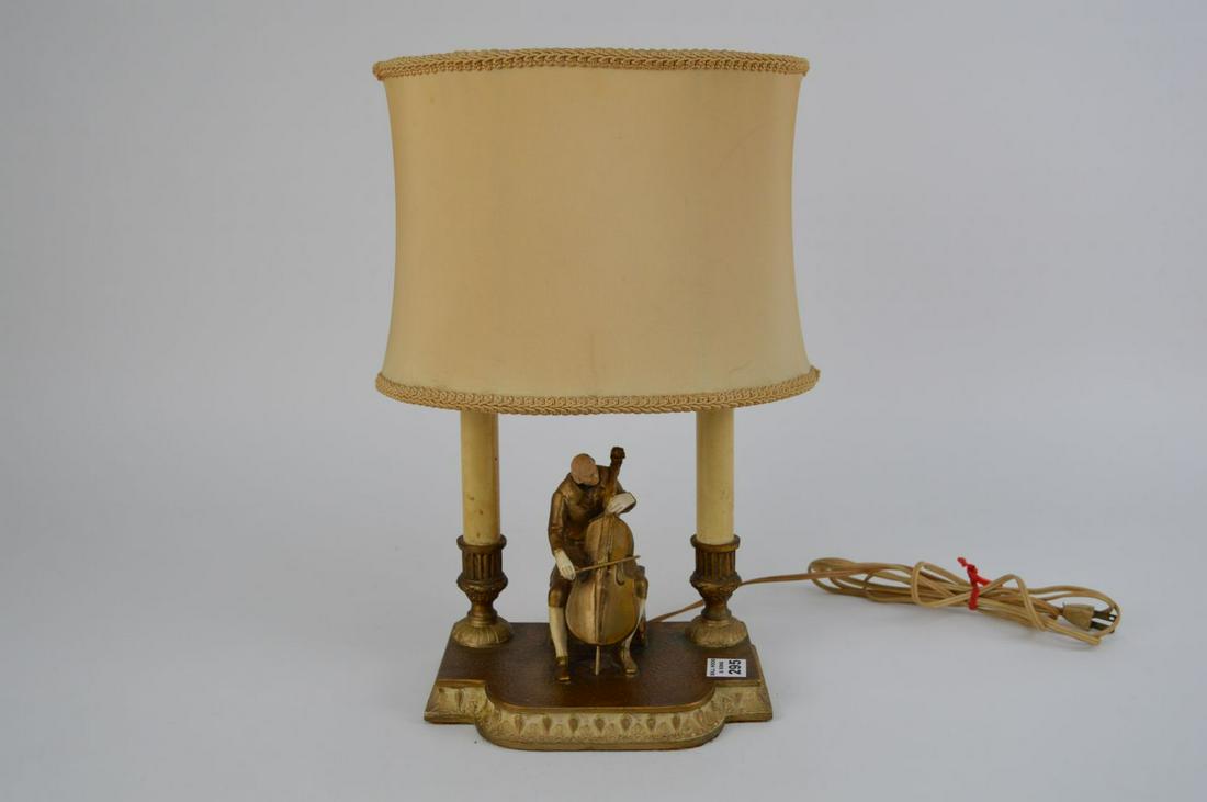 Vintage Double Light Table/Piano Lamp, figural man (1 of 7)