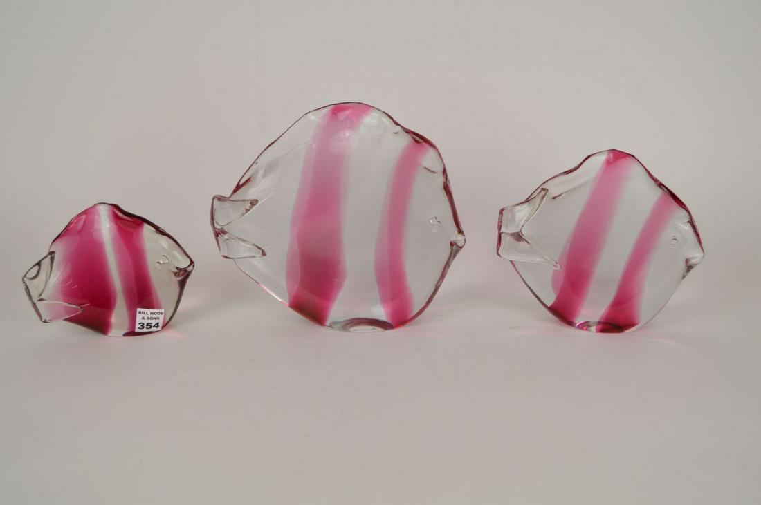 Group of 3 Murano, Signed R. Auarta, Glass Fish, (1 of 13)