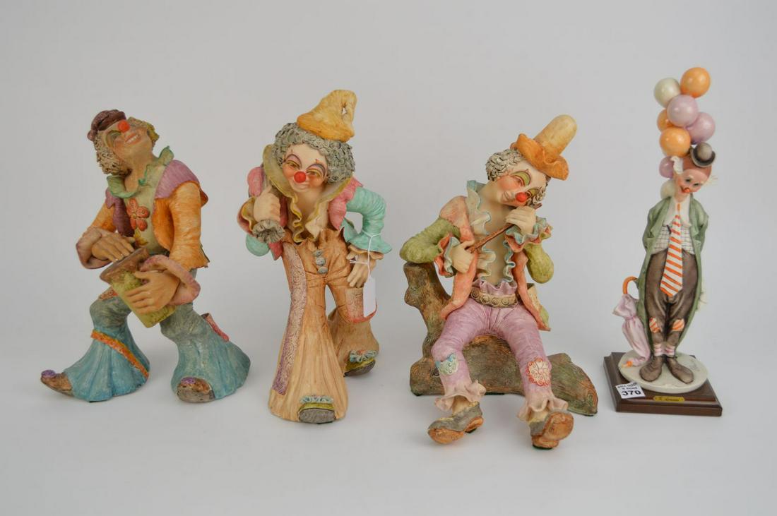3 Assorted Pottery Clowns AND One Armani Clown (14 (1 of 9)