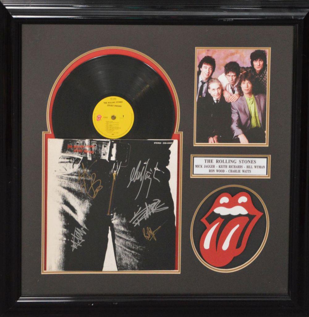The Rolling Stones "Sticky Fingers" signed LP by Mick (1 of 5)