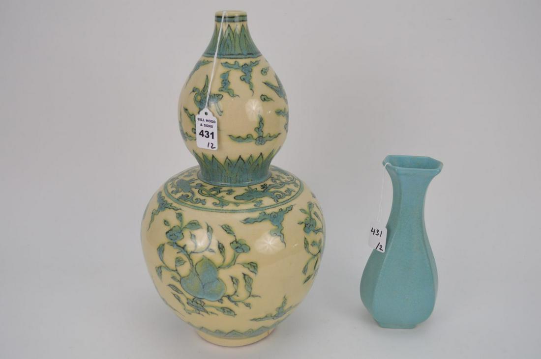 TWO CHINESE POTTERY VASES - includes: a 16 1/2” H (1 of 9)