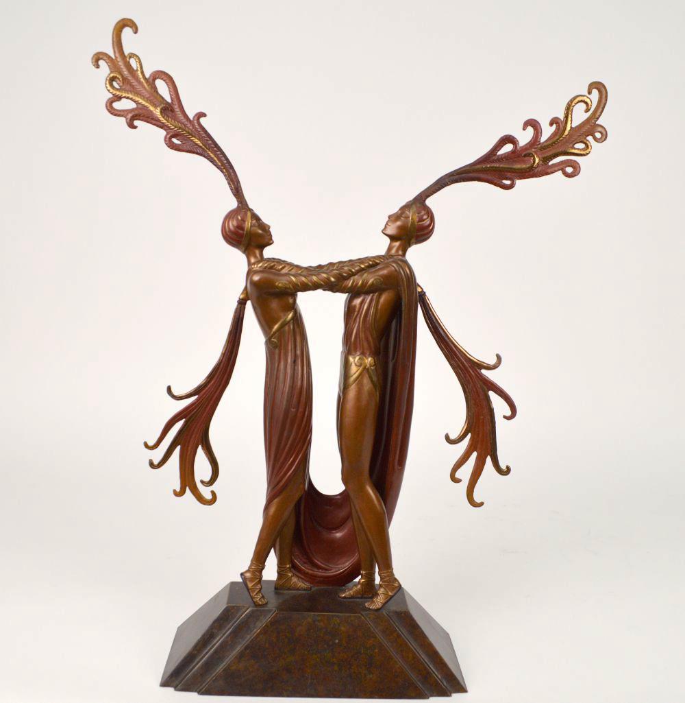ERTE BRONZE SCULPTURE - KISS OF FIRE Erté (Romain de (1 of 11)