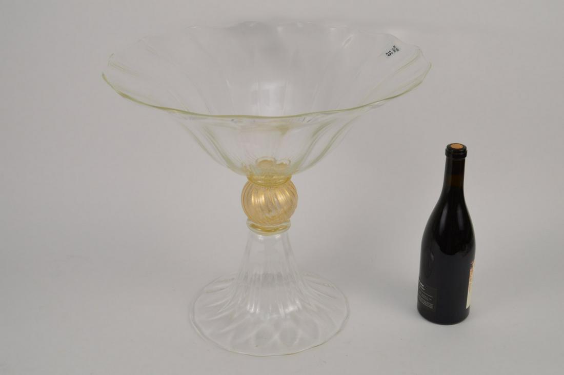 LARGE MURANO GLASS CENTERBOWL indistinctly signed on (1 of 4)