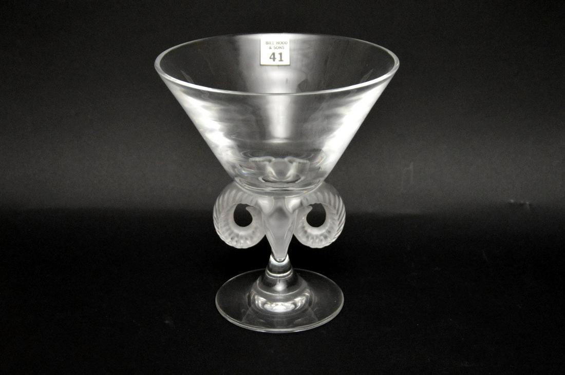 LALIQUE "ARIES" RAM'S HEAD VASE signed Lalique France. (1 of 3)