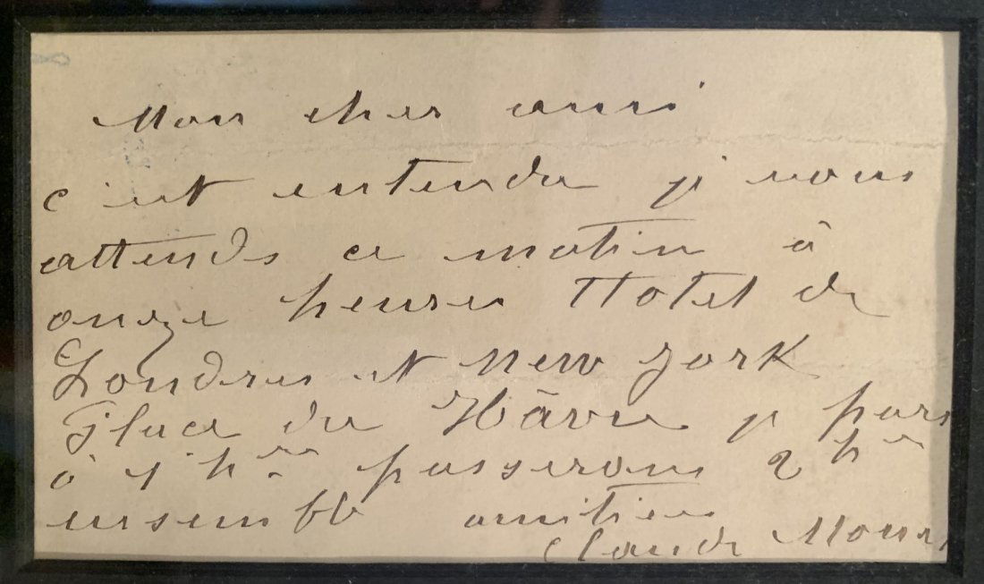 SIGNED TELEGRAM FROM CLAUDE MONET come with COA (1 of 5)