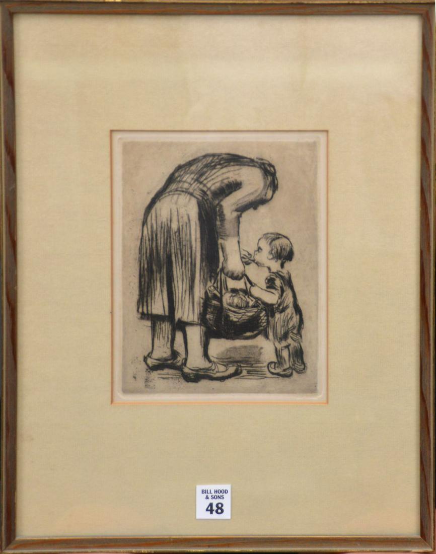 Kathe Kollwitz (German 1867 - 1945) Etching on paper, (1 of 5)