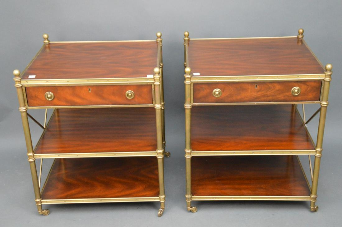Pair Ralph Lauren 3 tier mahogany side tables, each (1 of 6)