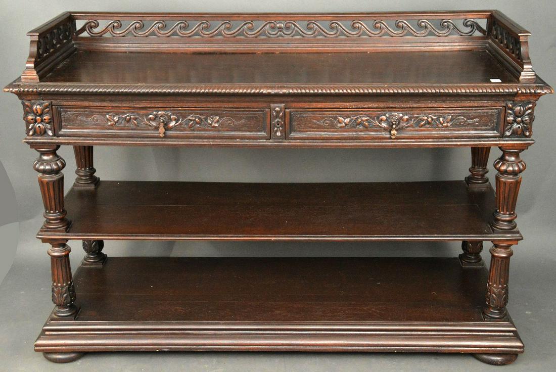 Spanish Colonial Style Server with Carved Gallery, 2 (1 of 6)