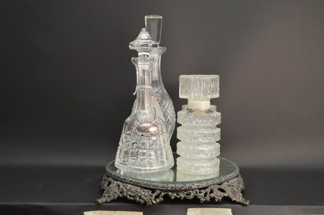 4 Glass Decanters, 2 Cut Glass & 2 Mid-Century, each (1 of 4)