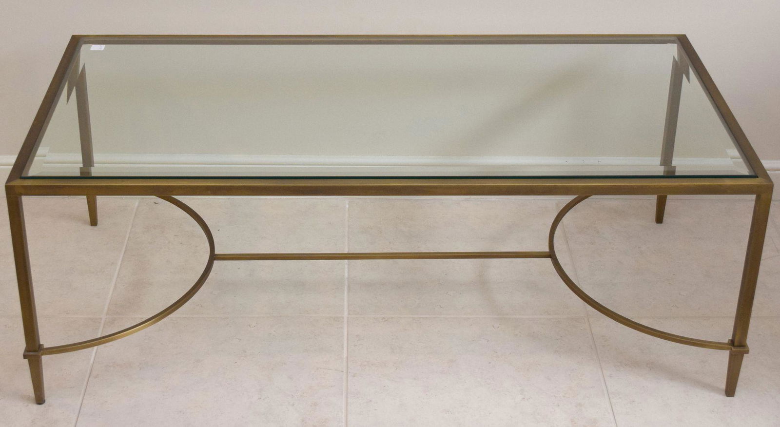 Modern Glass and Brass Coffee Table (1 of 3)