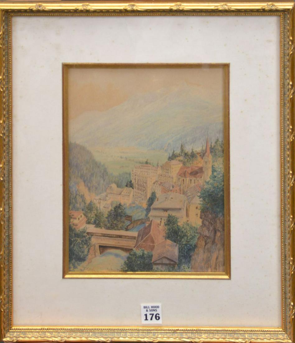 Rudolf Kargl  (Austria 1878 - 1942) watercolor, Alpine (1 of 5)