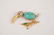 14K Yellow Gold Turquoise Diamond Emerald Ruby Eye