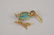 14K Yellow Gold Turquoise Diamond Emerald Ruby Eye - 2