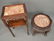 2 Carved Chinese stands each with marble inserts, 18"h - 4