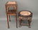 2 Carved Chinese stands each with marble inserts, 18"h - 5