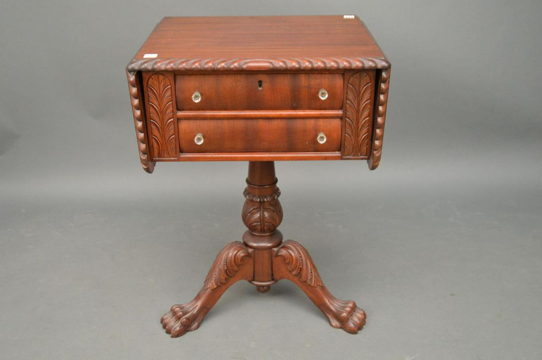 Mahogany Drop Leaf Sewing Stand with 2 drawers on (1 of 7)