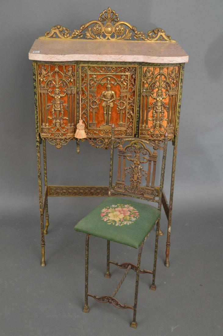Gothic Revival style Oscar Bach telephone table & chair (1 of 8)