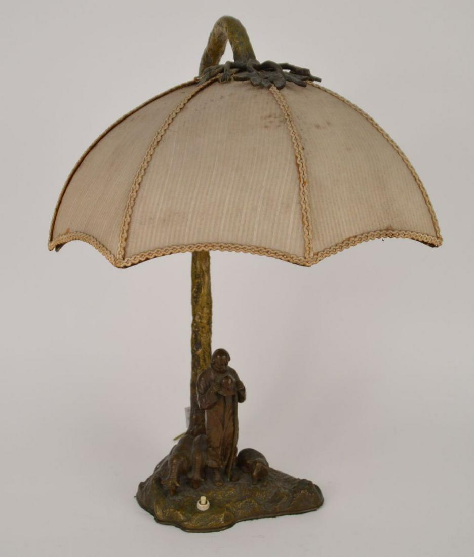 Bronze Figural Shepard & Sheep Lamp, 21"h (needs (1 of 8)