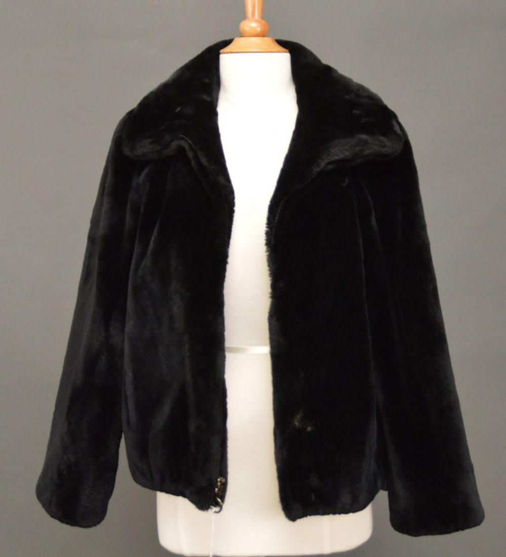 Black Beaver Jacket, Alaska Fur, Gallery Label, zipper (1 of 5)