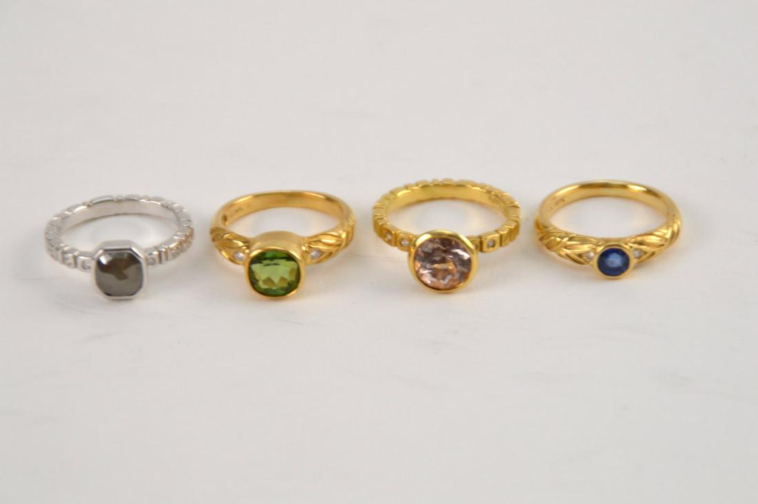 4 - 18K Gold Rings.  Conni Mainne 18k white gold grey (1 of 4)