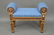 Small Directoire Style Bench with blue upholstery, 23"