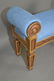 Small Directoire Style Bench with blue upholstery, 23" - 2