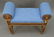 Small Directoire Style Bench with blue upholstery, 23" - 3