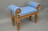 Small Directoire Style Bench with blue upholstery, 23" - 4