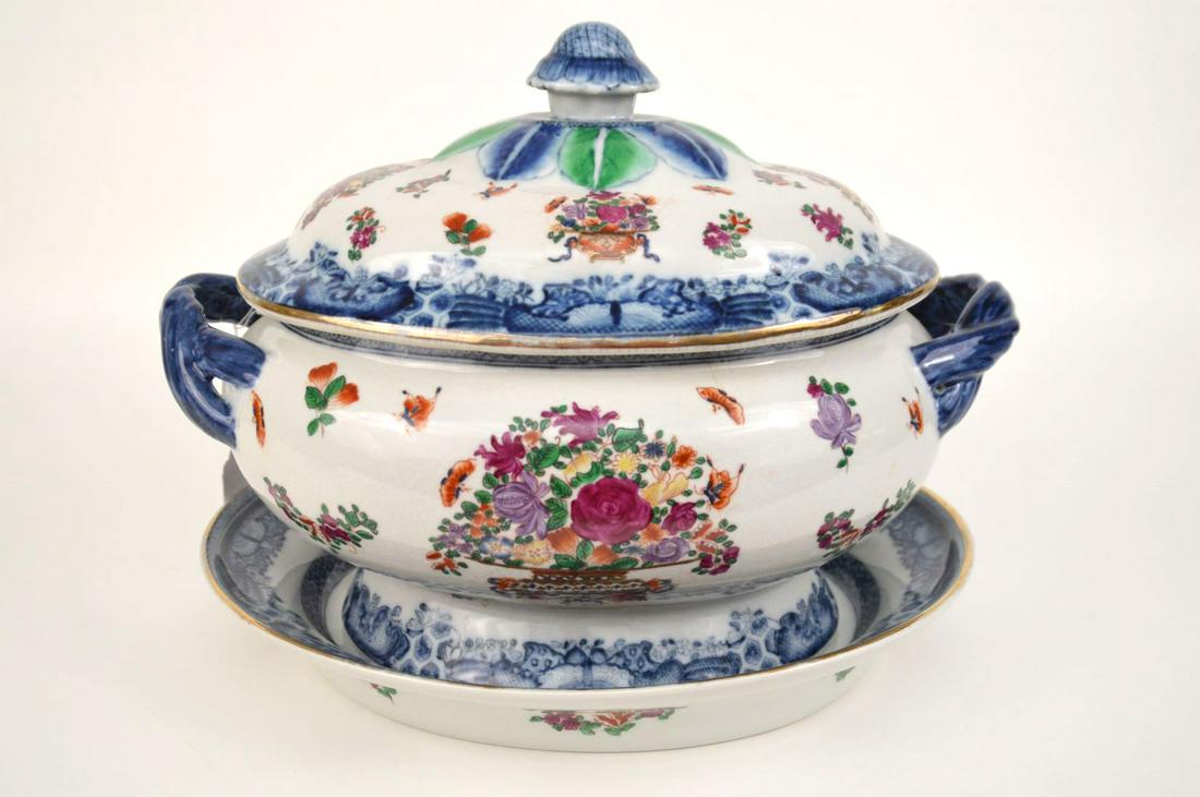 2 pcs. Chinese Export Style Tureen & Matching Platter, (1 of 11)