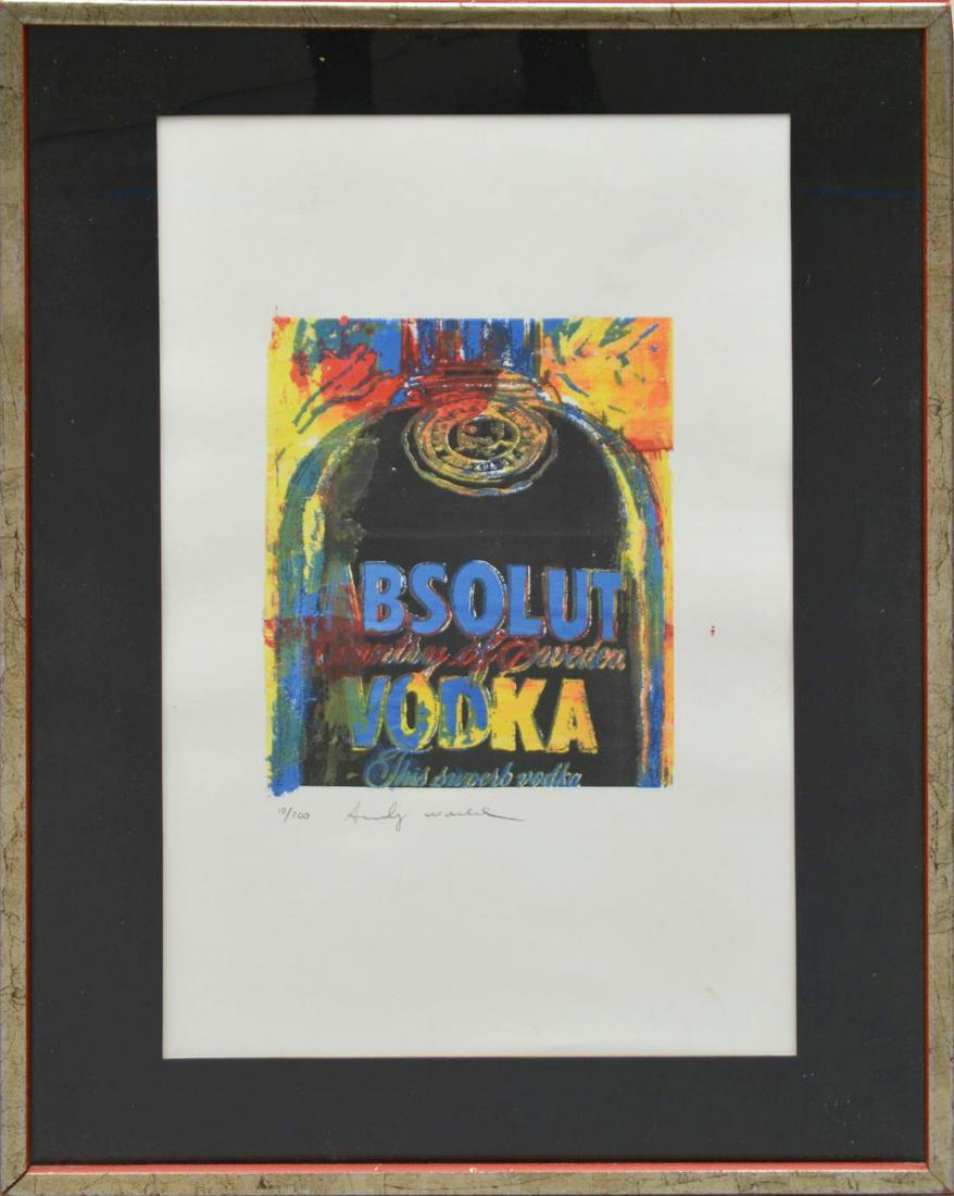 ANDY WARHOL ABSOLUT VODKA, Signed Lithograph, pencil (1 of 4)