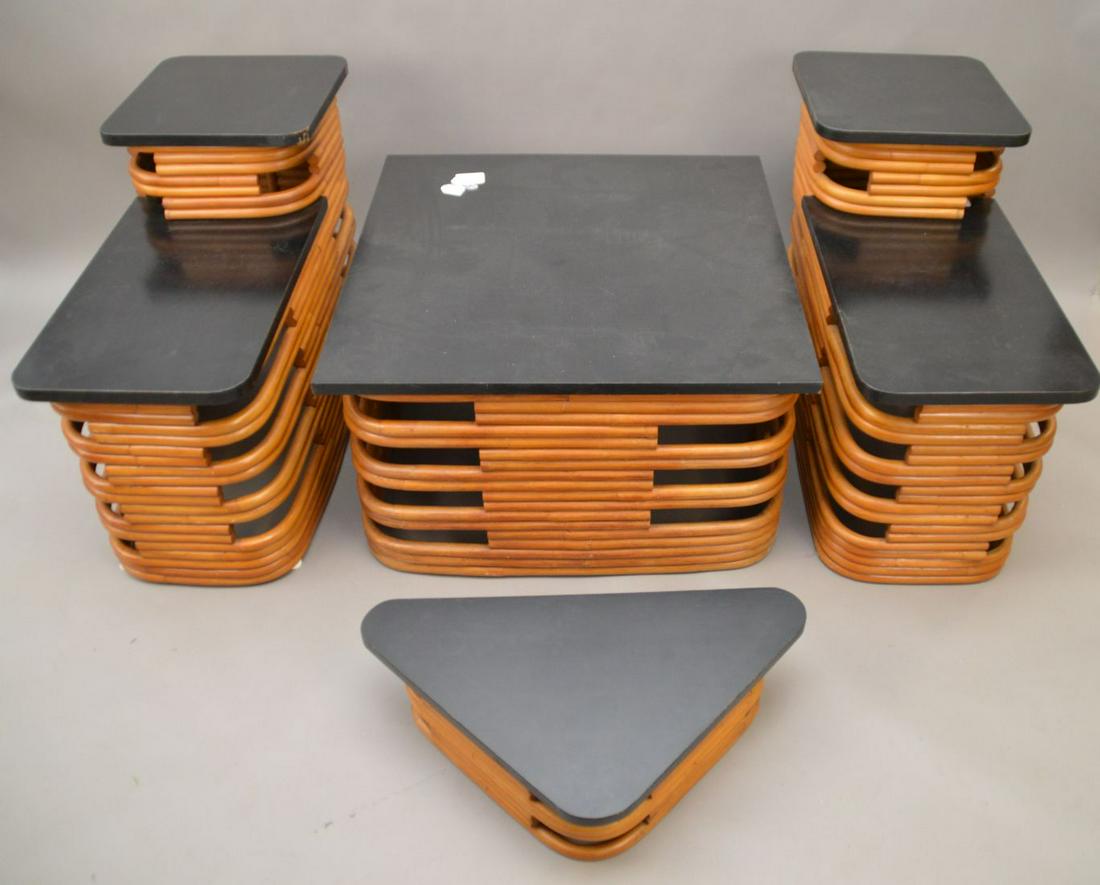 Bamboo end tables (25"h x 35"w), Bamboo coffee table (1 of 5)